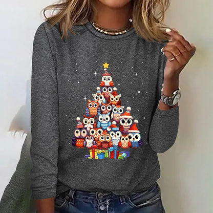 Cute Cotton Owls Women's Christmas T-Shirt