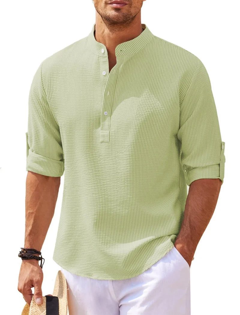 2024 Men's Casual Linen Long Sleeve Shirt