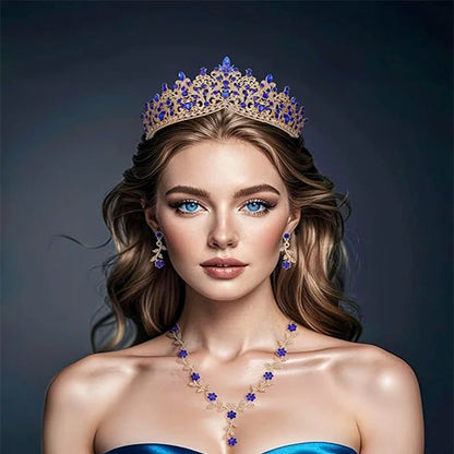 Elegant Baroque Bridal Crown Jewelry Set
