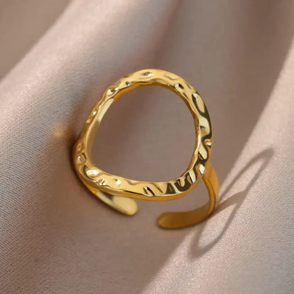 Waterproof Aesthetic Heart Gold Wedding Ring