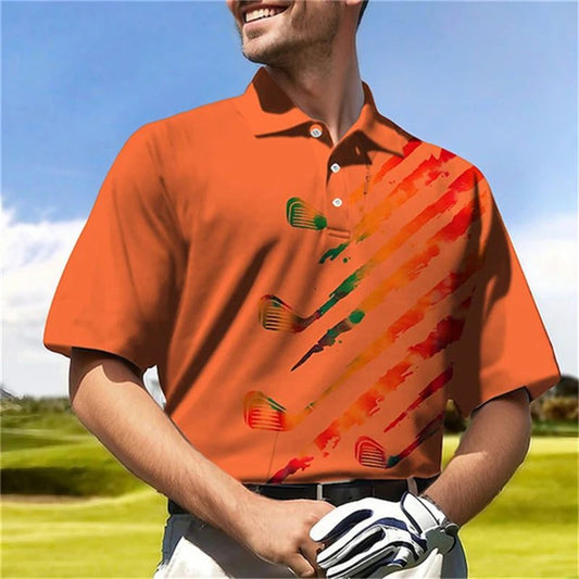 Men's Casual 3D Golf Polo Shirt
