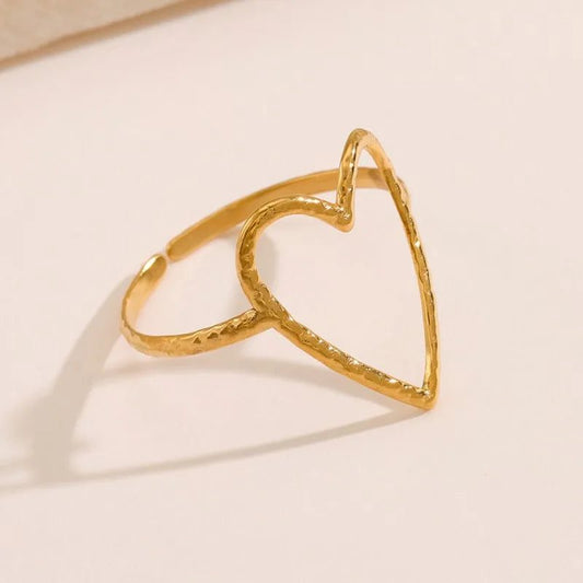 Western Style Hollow Heart Ring for Women