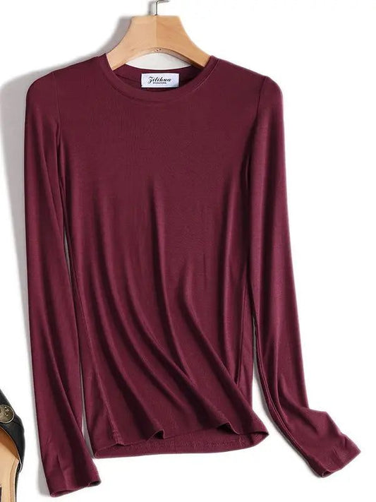 Trendy Long Sleeve Cotton T-Shirts for Women