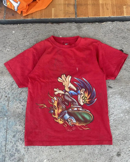 Trendy Y2K Red Cotton T-Shirts for Women