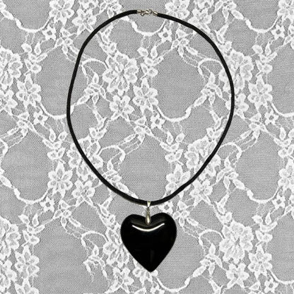 Vintage Y2K Red Heart Necklace for Women