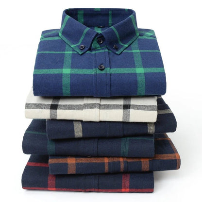 Men's Red Checkered Flannel Golf Shirt