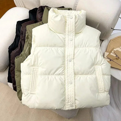 Women’s Warm Sleeveless Puffer Vest Jacket