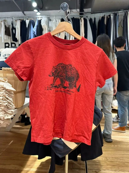 Vintage Red Cotton T-Shirts for Women
