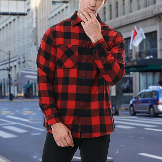 2023 Men's Casual Plaid Flannel Shirt