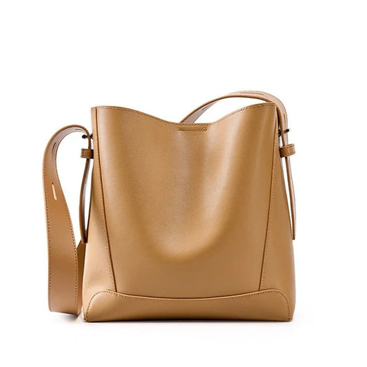 Vintage Leather Bucket Crossbody Handbags for Women