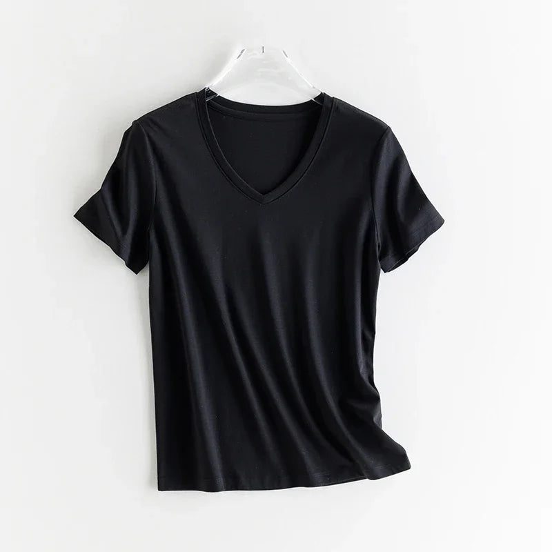 Luxury Silk Cropped T-Shirts for Women