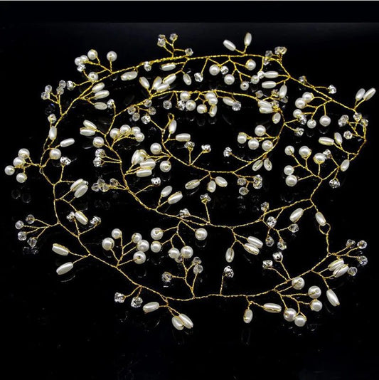 Elegant Floral Crystal Pearl Wedding Hairpin
