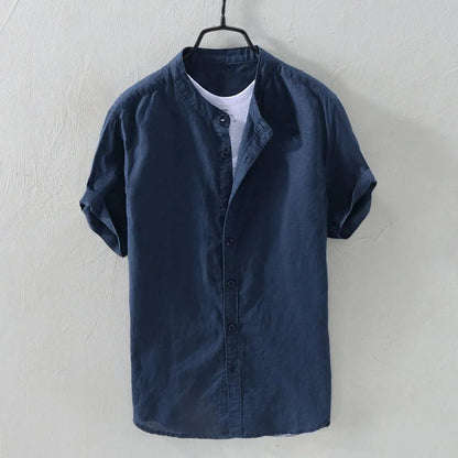 2024 Men's Casual Cotton Linen Short Sleeve Shirt