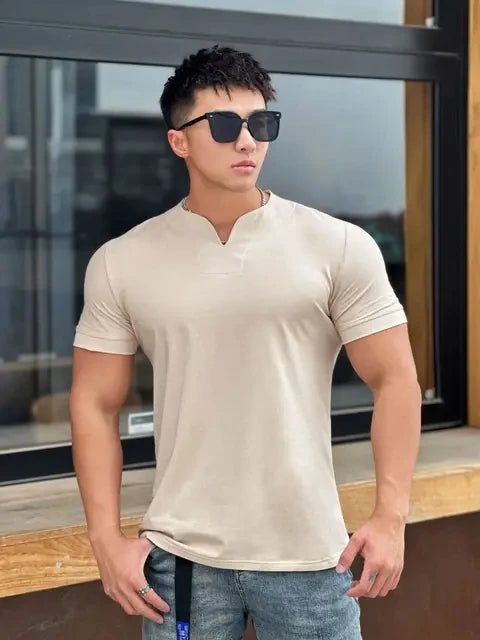Men's Slim Fit V-Neck T-Shirt - Summer