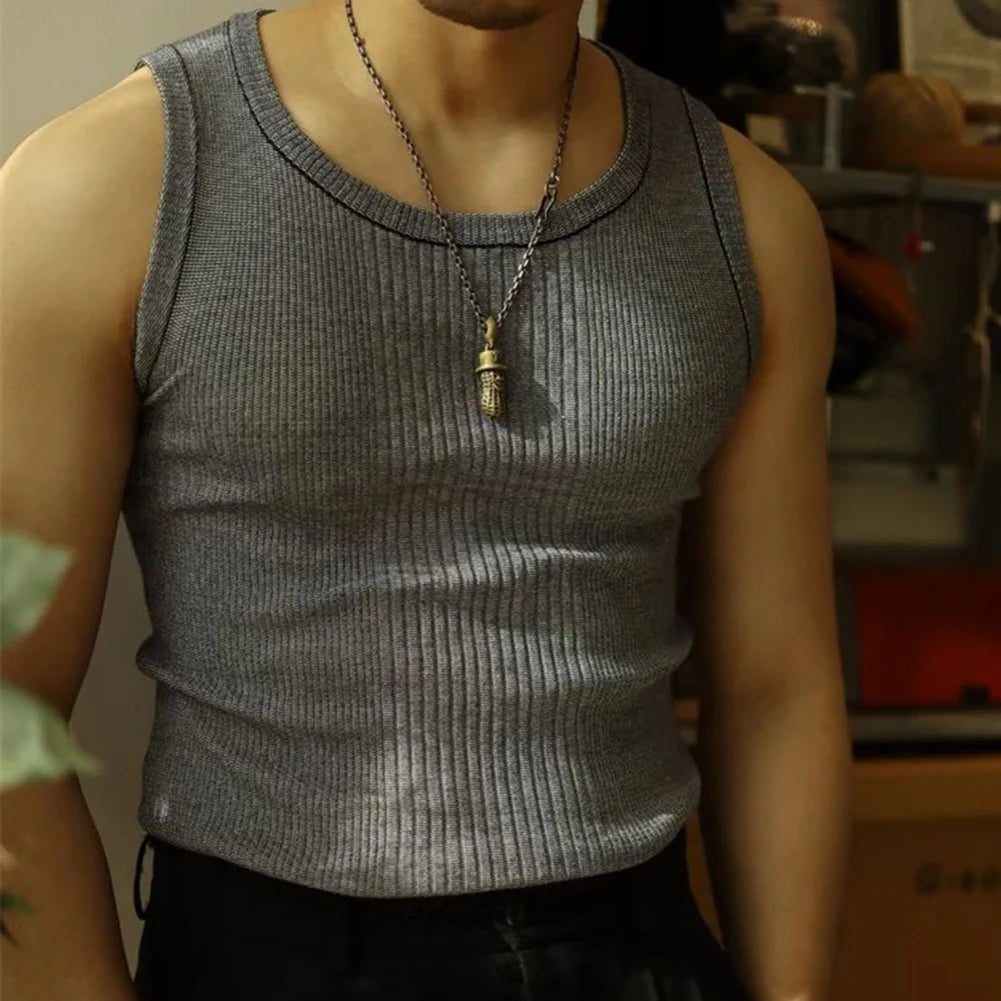 Men's Slim Ribbed Knit Tank Top