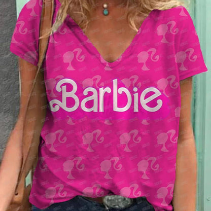 Anime V-Neck Summer T-Shirt for Women