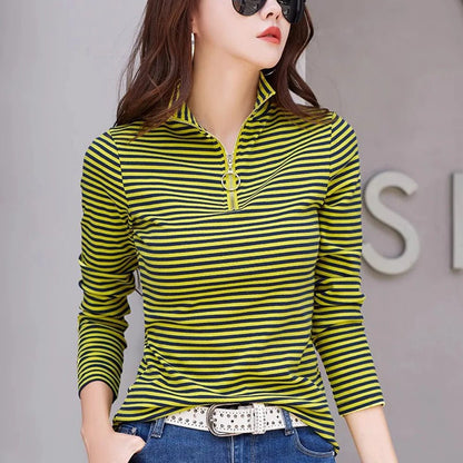 High-Quality Women's Striped Long Sleeve T-Shirt