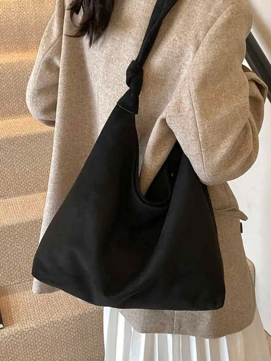 2024 Vintage Brown Suede Shoulder Tote Bag