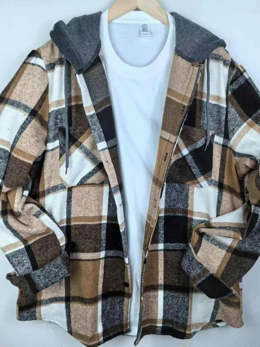 Men's Classic Plaid Flannel Hoodie Shirt