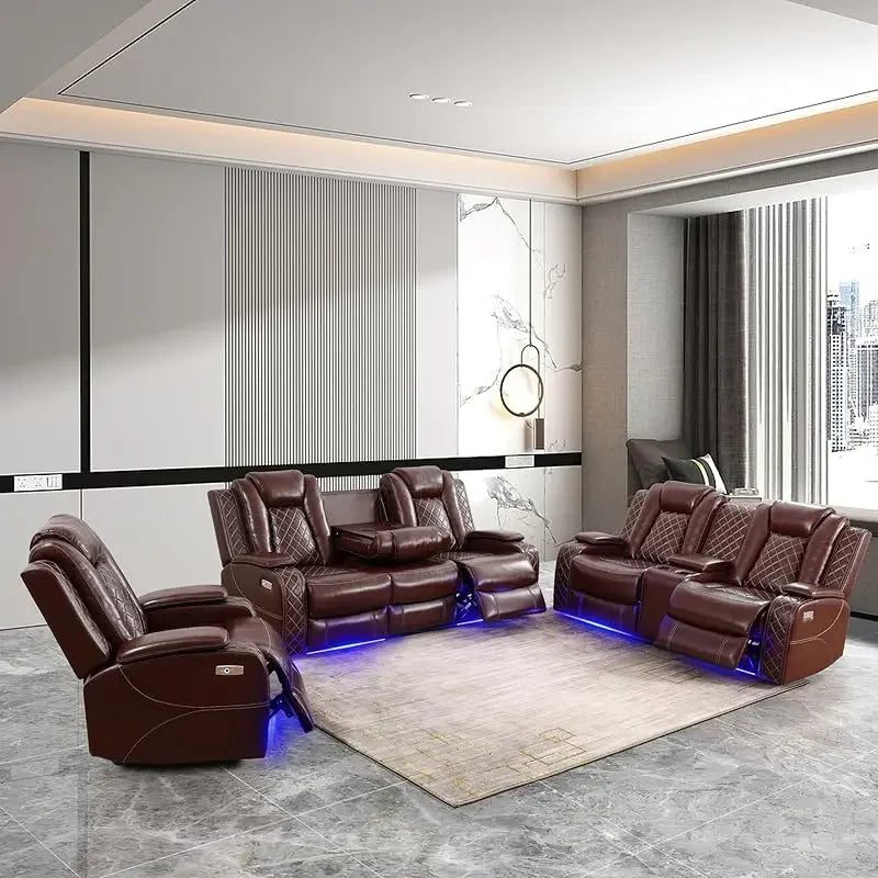 LED Recliner Sofa Set for Living Room