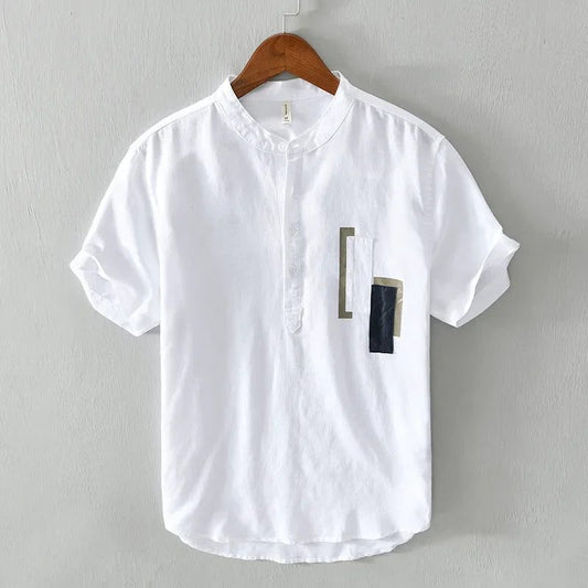 Men's Summer Linen Short Sleeve T-Shirt