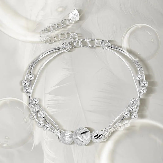 Luxury Vintage 925 Silver Pearl Bracelet