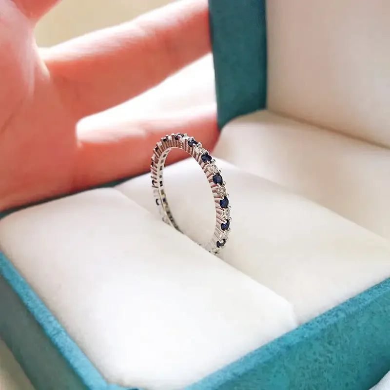 925 Sterling Silver Sapphire Ruby Moissanite Rings