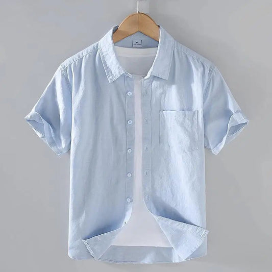 Men's Cotton Linen Short-Sleeved Summer Shirts