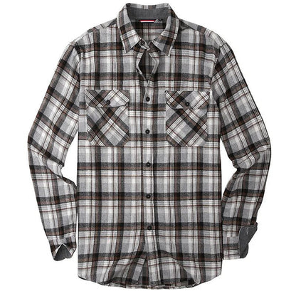 Men's Casual Long Sleeve Plaid Flannel Shirt