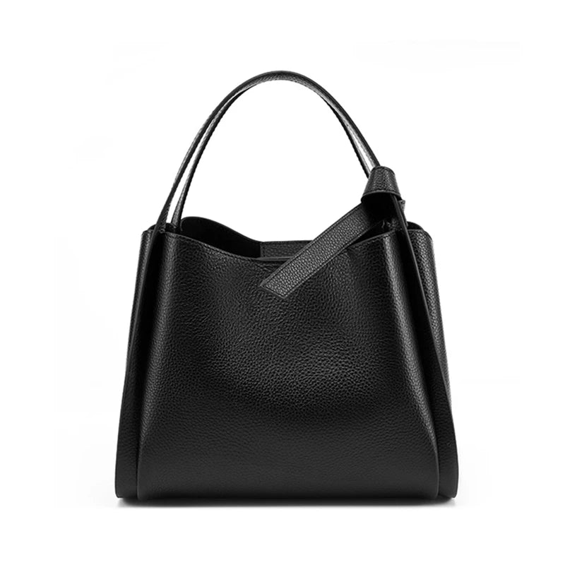 Luxury Leather Bucket Tote Handbag for Women
