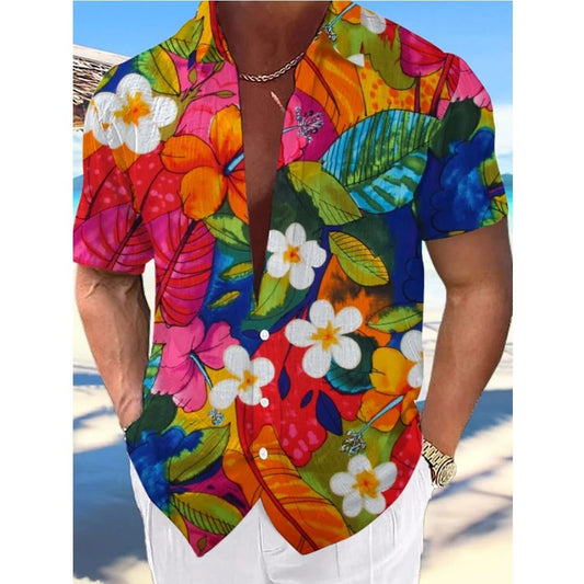 Men's 3D Print Hawaiian Casual Summer Shirt