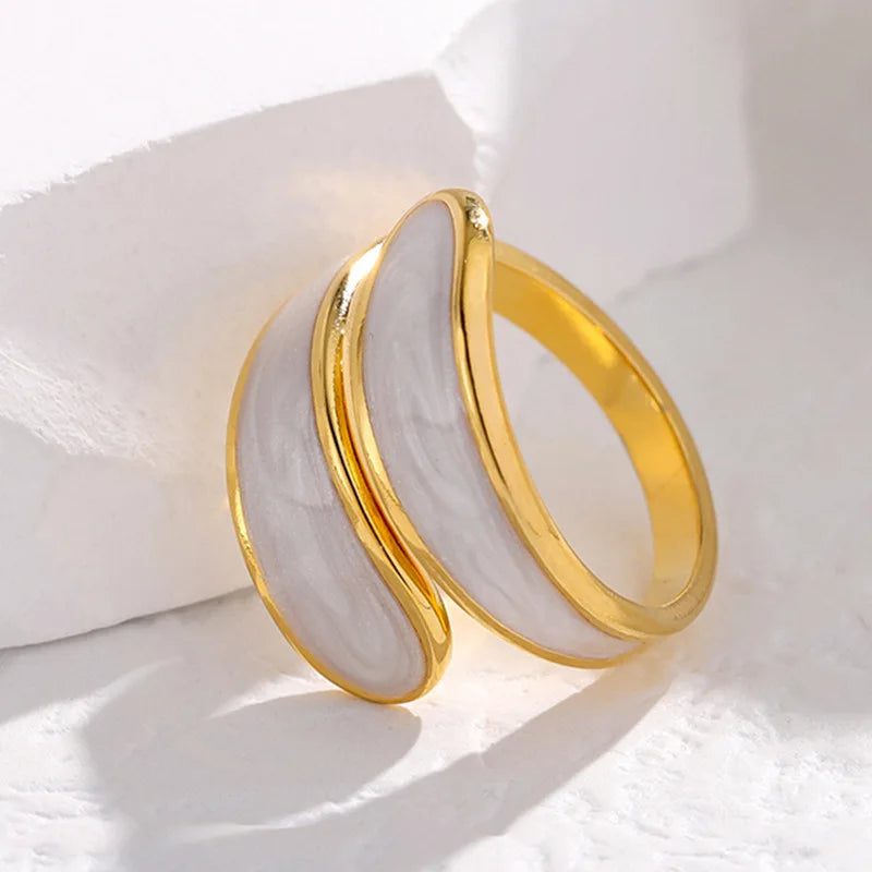 Waterproof Gold Color Stainless Steel Rings