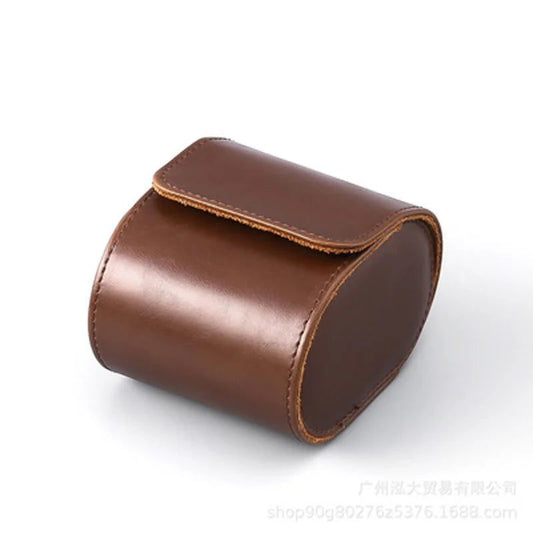 Chic Vintage Leather Watch Travel Case