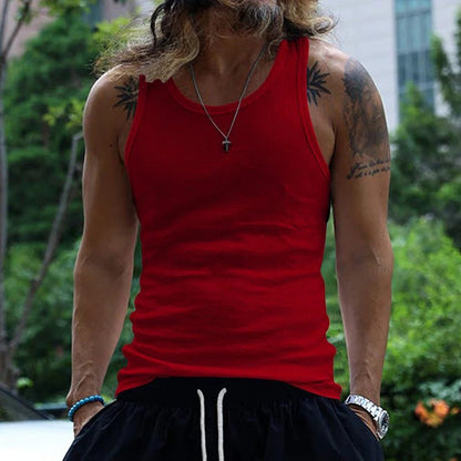 Men's Casual Ribbed Knit Tank Top