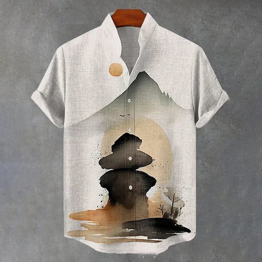 Men's Hawaiian Short-Sleeved Shirt - Bamboo Hemp