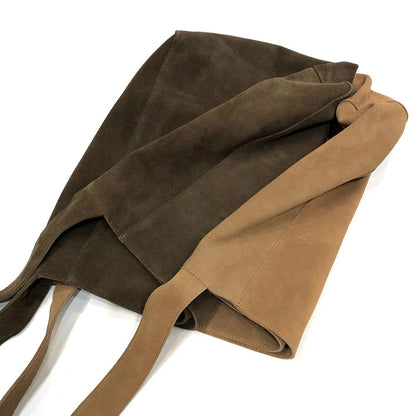 High-Quality Suede Leather Bucket Tote Bag