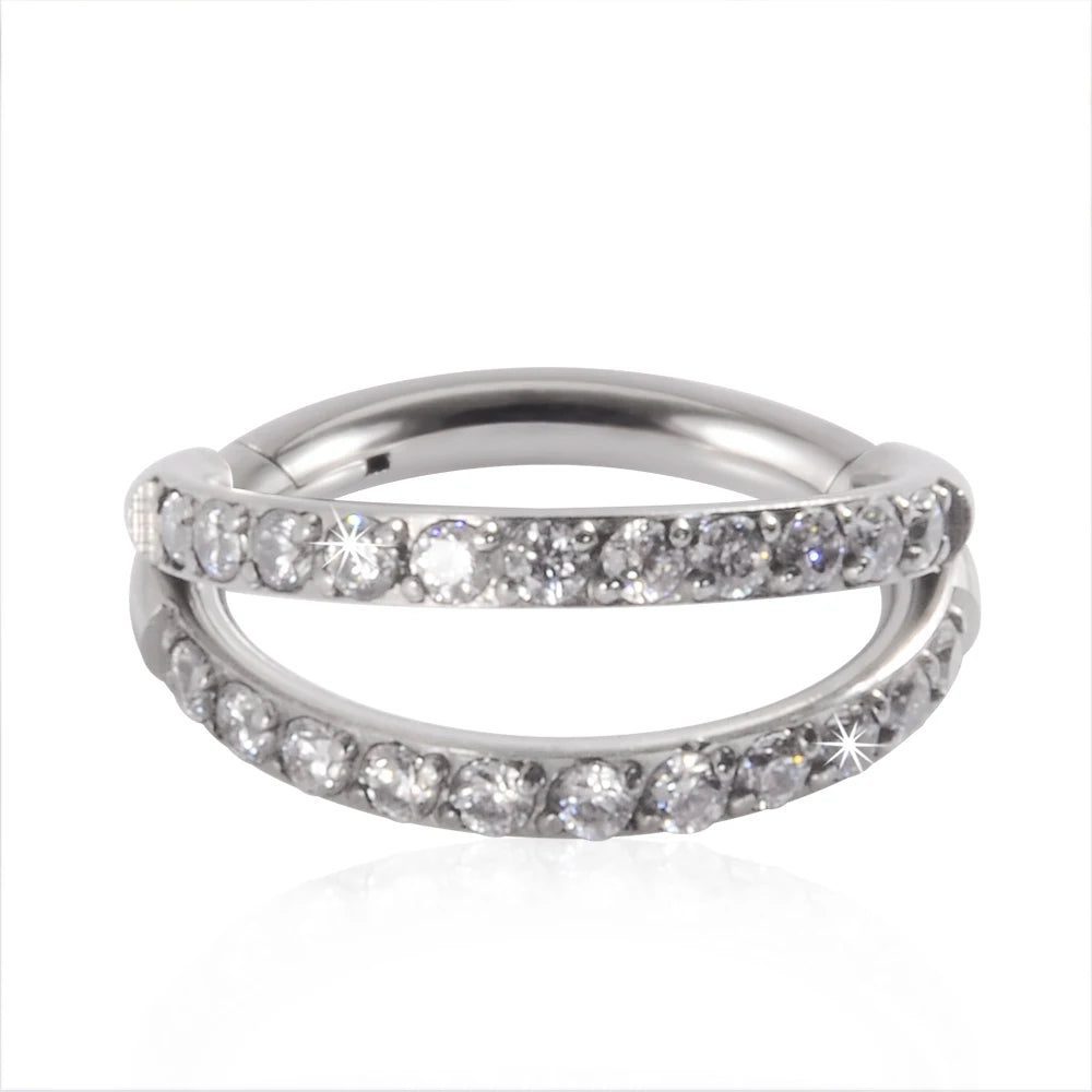 16G Surgical Steel Zircon Septum Clicker Jewelry