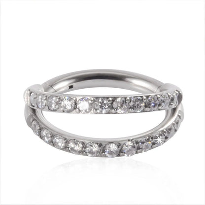 16G Surgical Steel Zircon Septum Clicker Jewelry