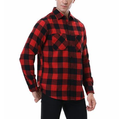 Men's Casual Long Sleeve Plaid Flannel Shirt