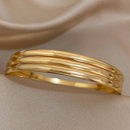 3pcs Waterproof Gold Plated Bangle Bracelets