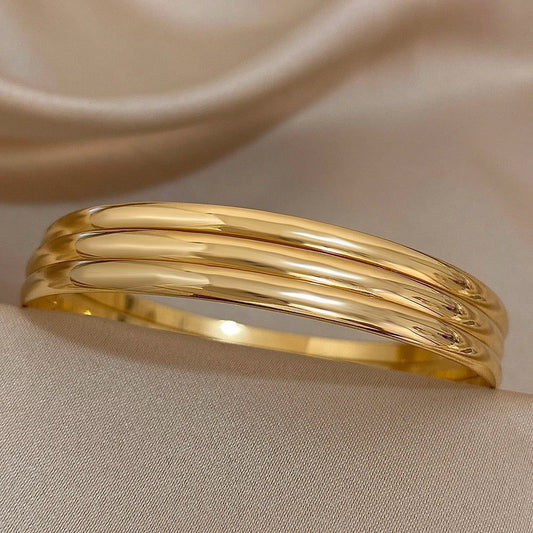 3pcs Waterproof Gold Plated Bangle Bracelets