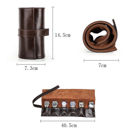 Luxury Leather Watch Travel Case Organizer