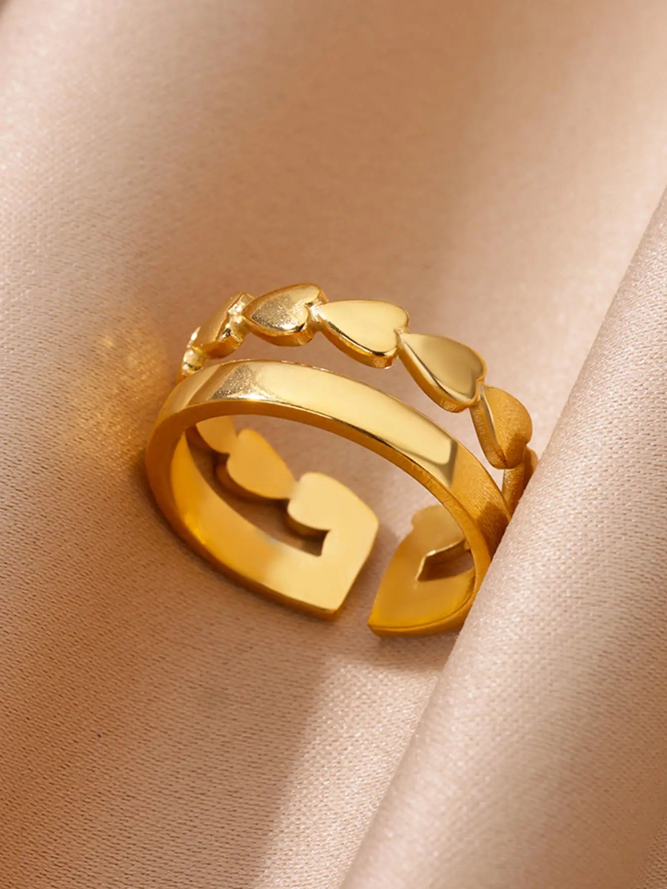 Vintage Gold Adjustable Stainless Steel Rings