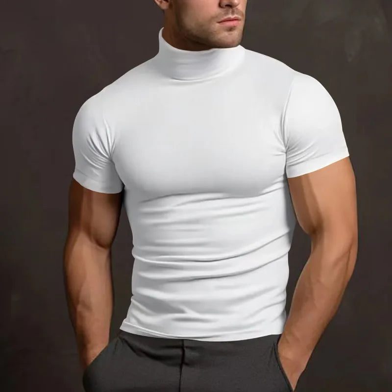 Men's Slim Fit Cotton Turtleneck T-Shirt