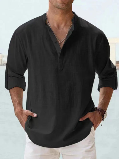 2023 Men's Breathable Linen Long Sleeve Shirt