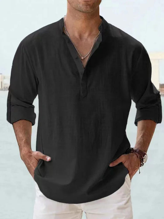 2023 Men's Breathable Linen Long Sleeve Shirt