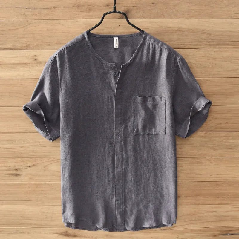 Men's Vintage Linen Shirts for Casual Wear