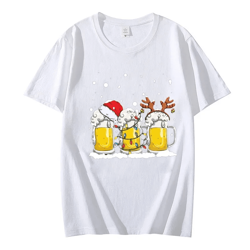 Funny Black Cat Christmas T-Shirt for Men