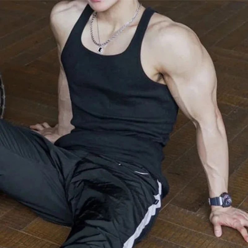Men's Ribbed Tank Tops for Summer Sports