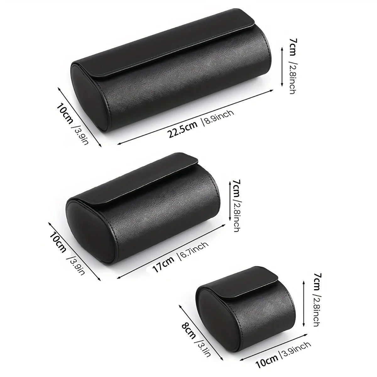 Portable Vintage Leather Watch Roll Travel Case